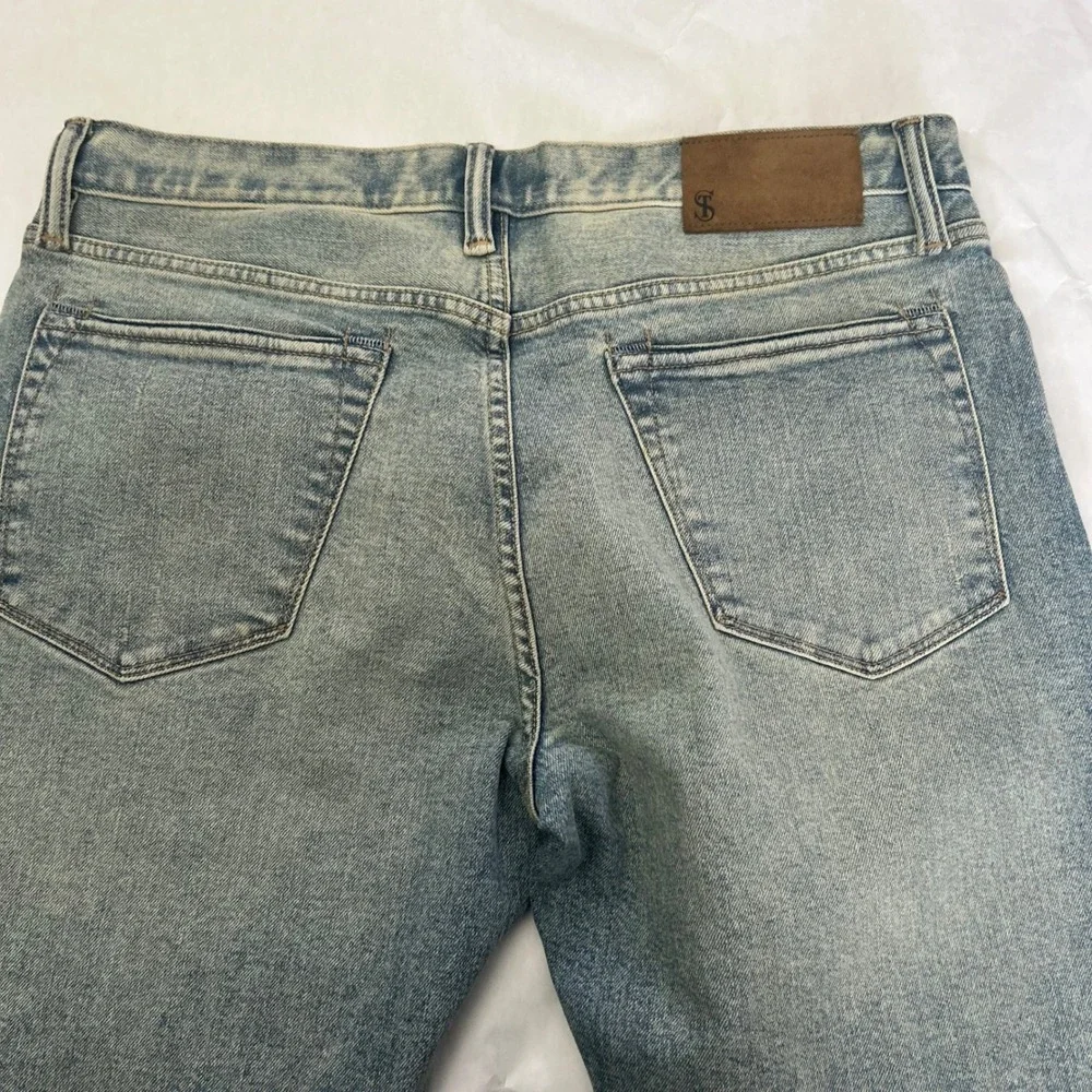 Todd Snyder Slim Fit Stretch 5 Pocket Jeans Mens 33x32 Light Wash Indigo Denim‎